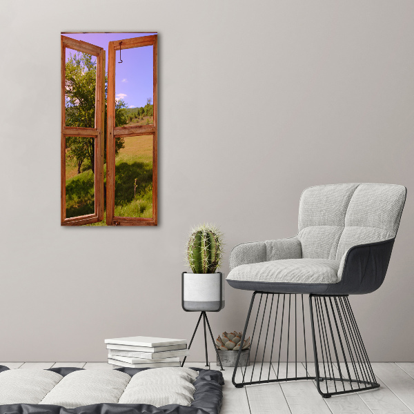 Cuadro moderno en lienzo resistente uv vertical El paisaje fuera de la ventana
