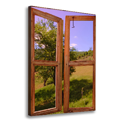 Cuadro moderno en lienzo resistente uv vertical El paisaje fuera de la ventana