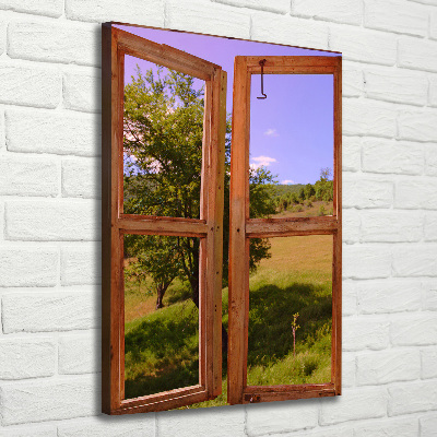 Cuadro moderno en lienzo resistente uv vertical El paisaje fuera de la ventana