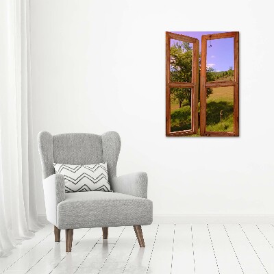 Cuadro moderno en lienzo resistente uv vertical El paisaje fuera de la ventana