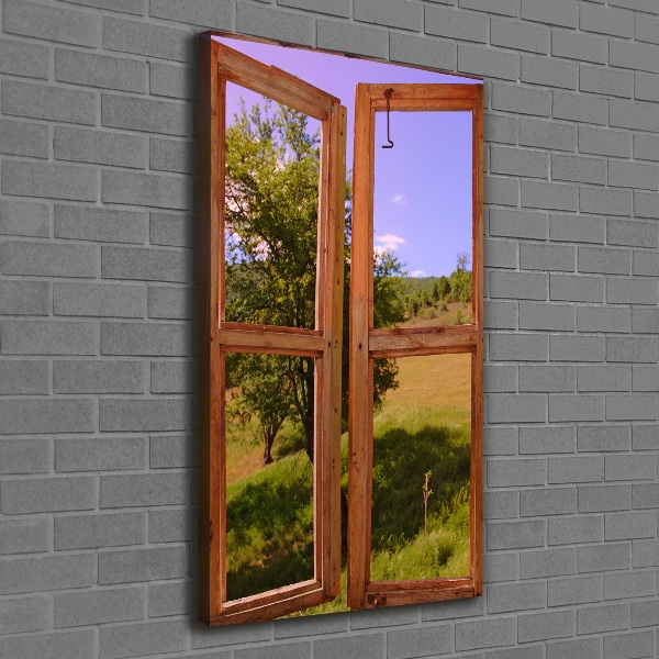 Cuadro moderno en lienzo resistente uv vertical El paisaje fuera de la ventana