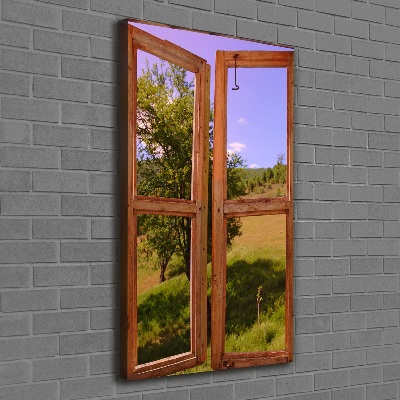 Cuadro moderno en lienzo resistente uv vertical El paisaje fuera de la ventana