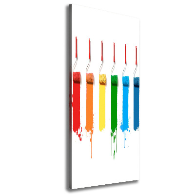 Cuadro canvas decorativo para salón vertical Rodillos de pintura