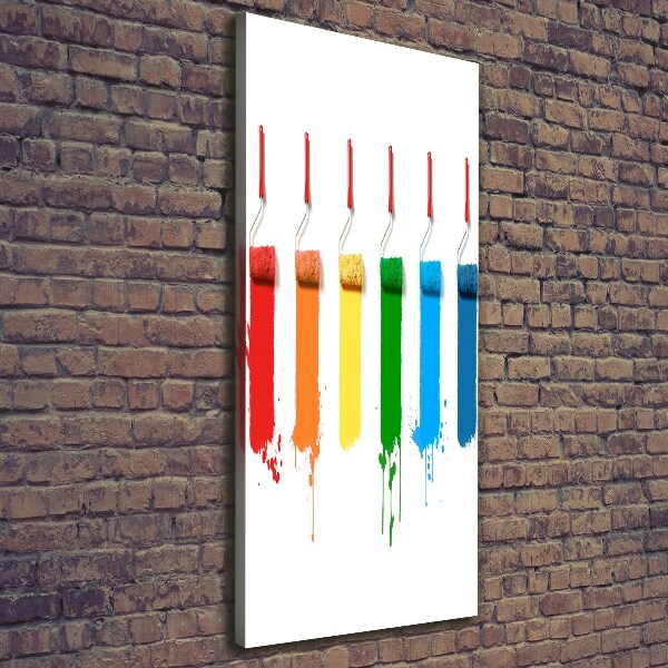 Cuadro canvas decorativo para salón vertical Rodillos de pintura