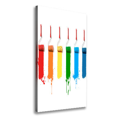 Cuadro canvas decorativo para salón vertical Rodillos de pintura