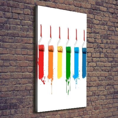 Cuadro canvas decorativo para salón vertical Rodillos de pintura