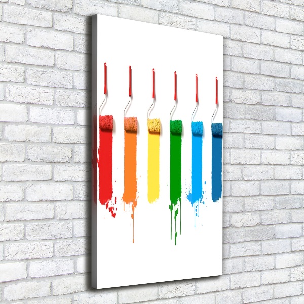 Cuadro canvas decorativo para salón vertical Rodillos de pintura