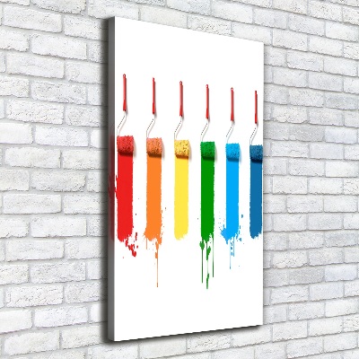 Cuadro canvas decorativo para salón vertical Rodillos de pintura