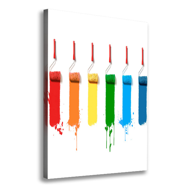 Cuadro canvas decorativo para salón vertical Rodillos de pintura