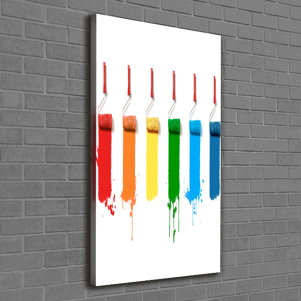Cuadro canvas decorativo para salón vertical Rodillos de pintura