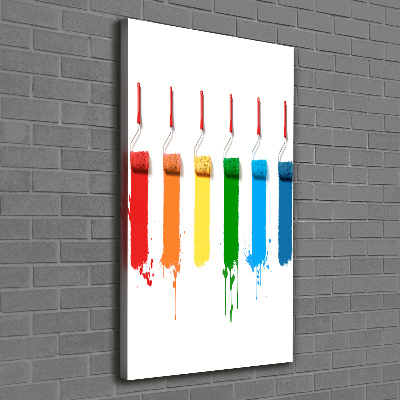 Cuadro canvas decorativo para salón vertical Rodillos de pintura