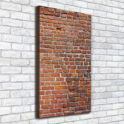 Cuadro canvas decorativo para salón vertical pared de ladrillos