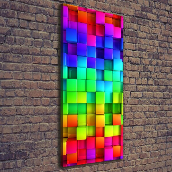 Cuadro moderno en lienzo resistente uv vertical Cajas de colores