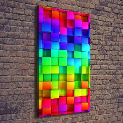 Cuadro moderno en lienzo resistente uv vertical Cajas de colores