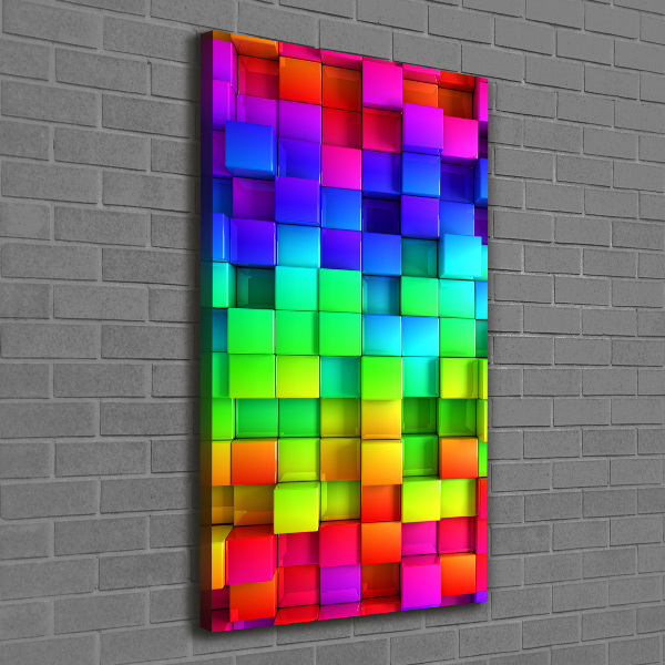 Cuadro moderno en lienzo resistente uv vertical Cajas de colores
