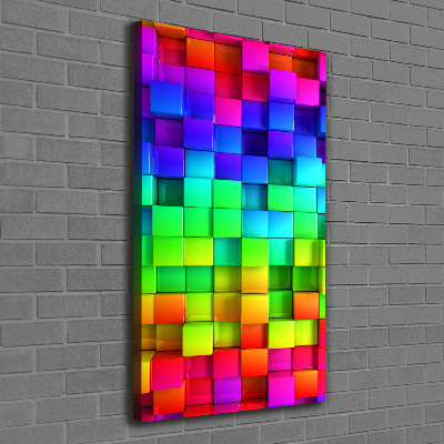 Cuadro moderno en lienzo resistente uv vertical Cajas de colores