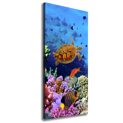 Cuadro canvas decorativo para salón vertical Arrecife de coral