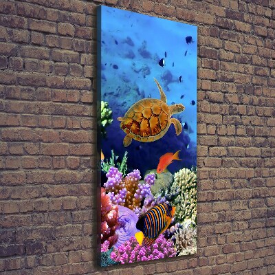 Cuadro canvas decorativo para salón vertical Arrecife de coral