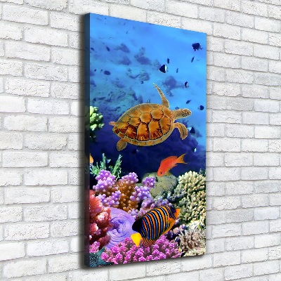 Cuadro canvas decorativo para salón vertical Arrecife de coral