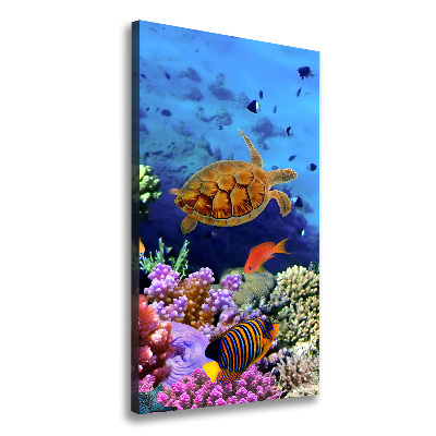 Cuadro canvas decorativo para salón vertical Arrecife de coral