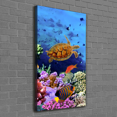 Cuadro canvas decorativo para salón vertical Arrecife de coral