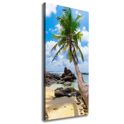Cuadro moderno en lienzo resistente uv vertical Playa tropical
