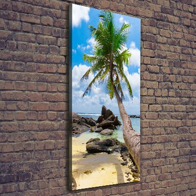 Cuadro moderno en lienzo resistente uv vertical Playa tropical