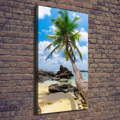 Cuadro moderno en lienzo resistente uv vertical Playa tropical
