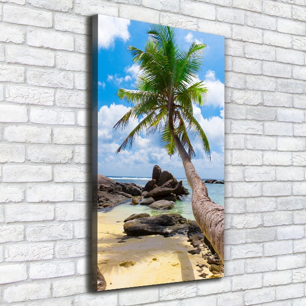 Cuadro moderno en lienzo resistente uv vertical Playa tropical