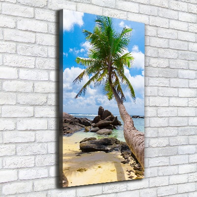 Cuadro moderno en lienzo resistente uv vertical Playa tropical