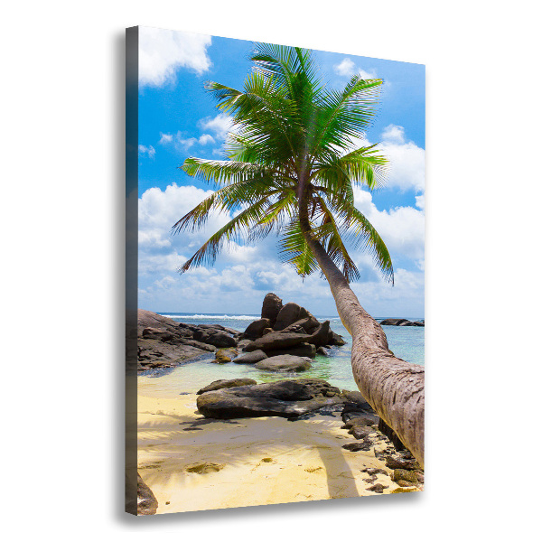 Cuadro moderno en lienzo resistente uv vertical Playa tropical