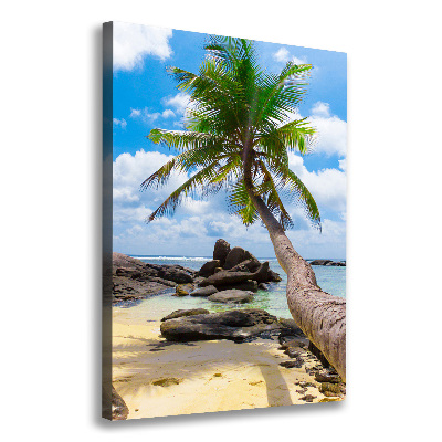Cuadro moderno en lienzo resistente uv vertical Playa tropical