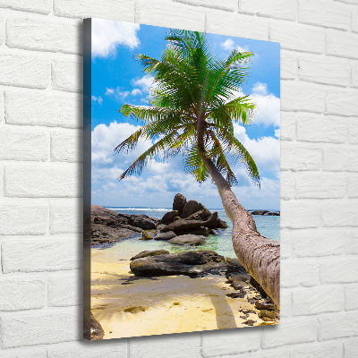 Cuadro moderno en lienzo resistente uv vertical Playa tropical