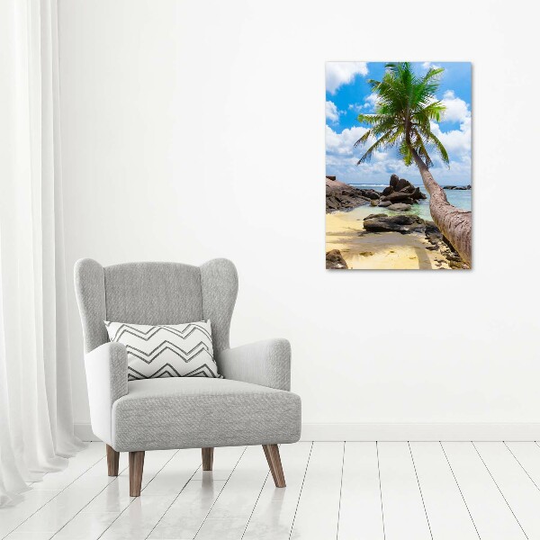 Cuadro moderno en lienzo resistente uv vertical Playa tropical