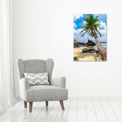 Cuadro moderno en lienzo resistente uv vertical Playa tropical