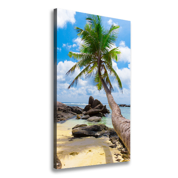 Cuadro moderno en lienzo resistente uv vertical Playa tropical