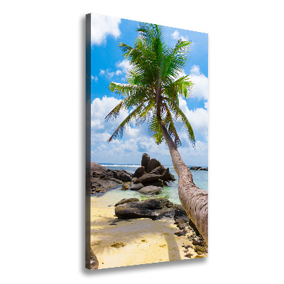 Cuadro moderno en lienzo resistente uv vertical Playa tropical