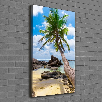 Cuadro moderno en lienzo resistente uv vertical Playa tropical