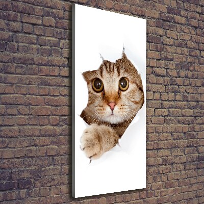 Cuadro moderno en lienzo resistente uv vertical Gato