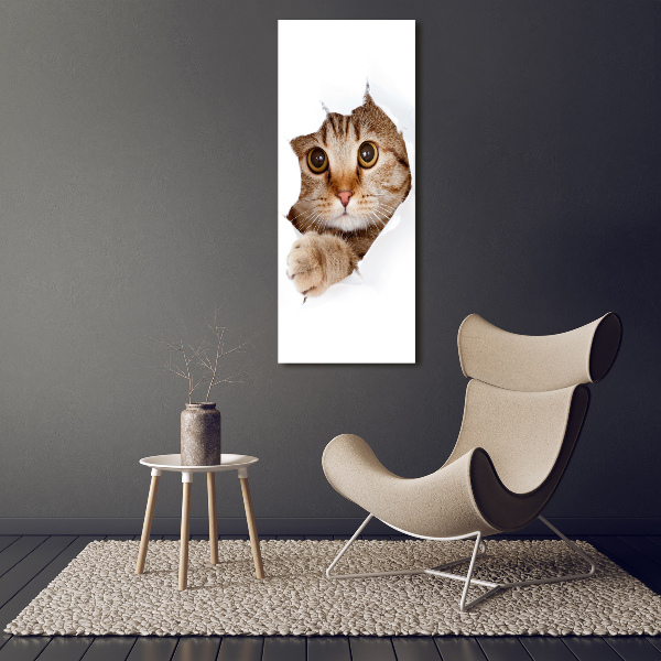Cuadro moderno en lienzo resistente uv vertical Gato