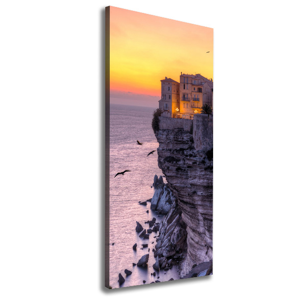 Cuadro moderno en lienzo resistente uv vertical Casas en los acantilados