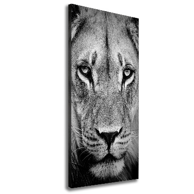 Cuadro moderno en lienzo resistente uv vertical Retrato de un león