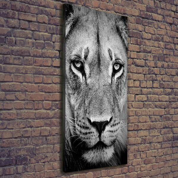 Cuadro moderno en lienzo resistente uv vertical Retrato de un león