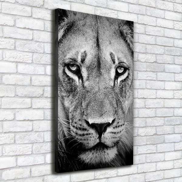 Cuadro moderno en lienzo resistente uv vertical Retrato de un león