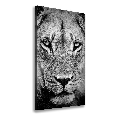 Cuadro moderno en lienzo resistente uv vertical Retrato de un león