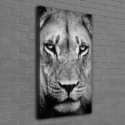 Cuadro moderno en lienzo resistente uv vertical Retrato de un león