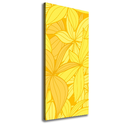 Cuadro canvas decorativo para salón vertical flores amarillas