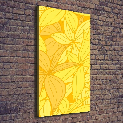 Cuadro canvas decorativo para salón vertical flores amarillas