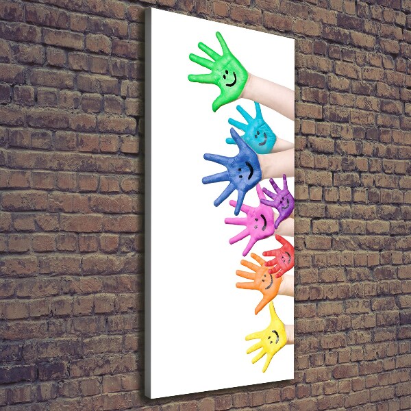 Fotografía en lienzo vertical Manos pintadas