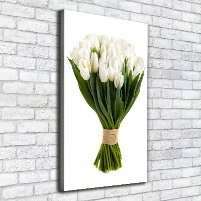 Fotografía en lienzo vertical tulipanes blancos